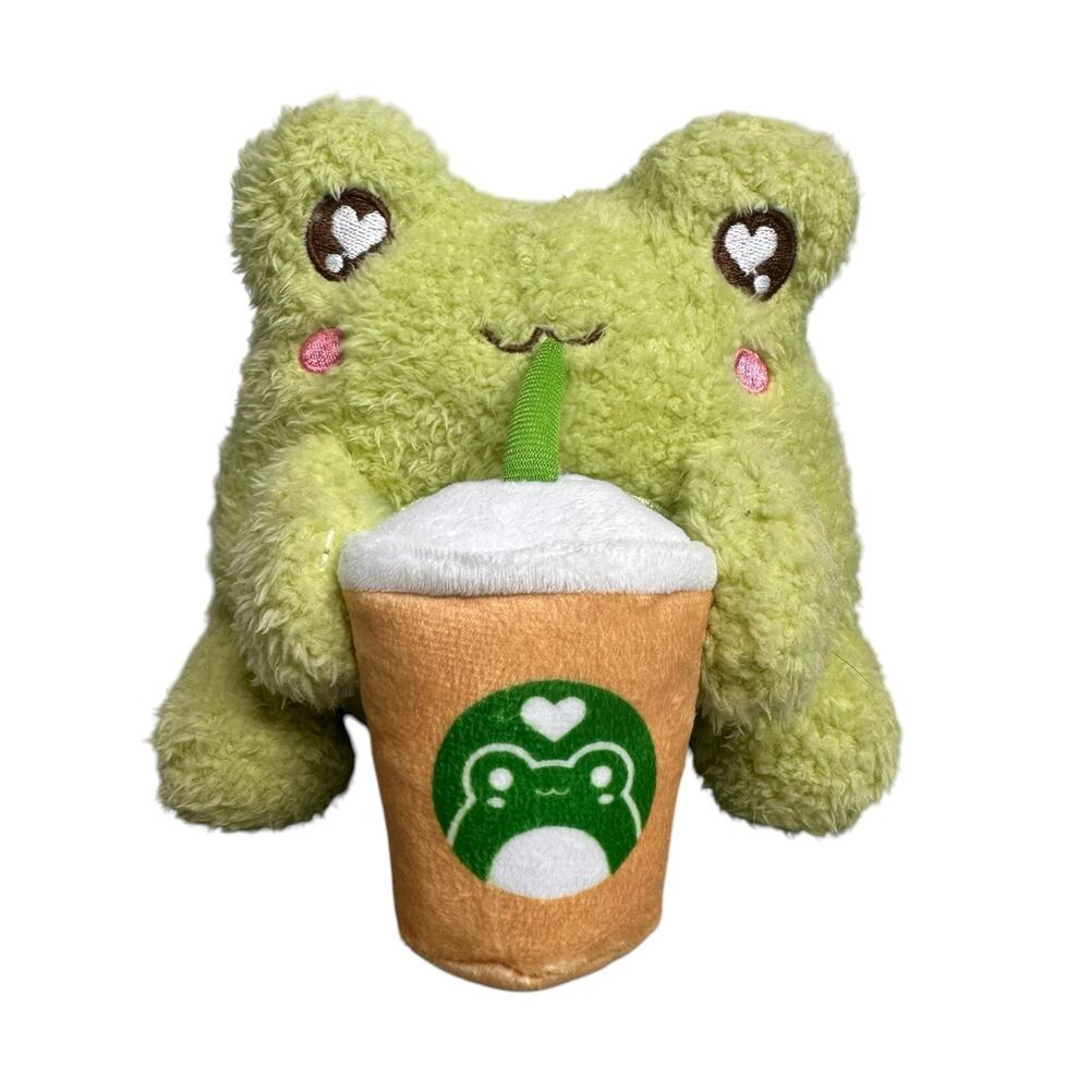 Cuddle Barn Green Frog Plush Coffee Scented 6 inch Plush Goals